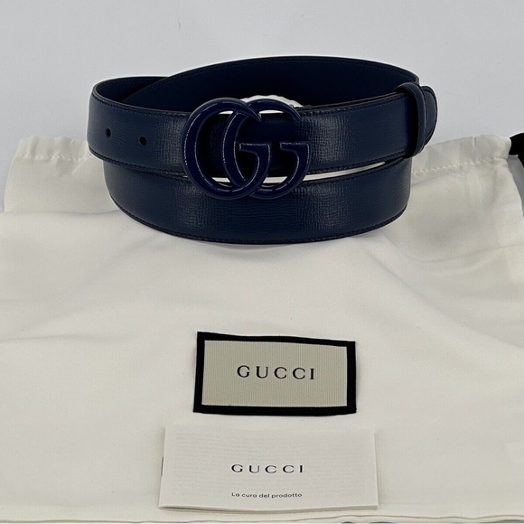 GUCCI Women's Belt Marmont -414516- Size-80 cm / Blue - Picture 1 of 5